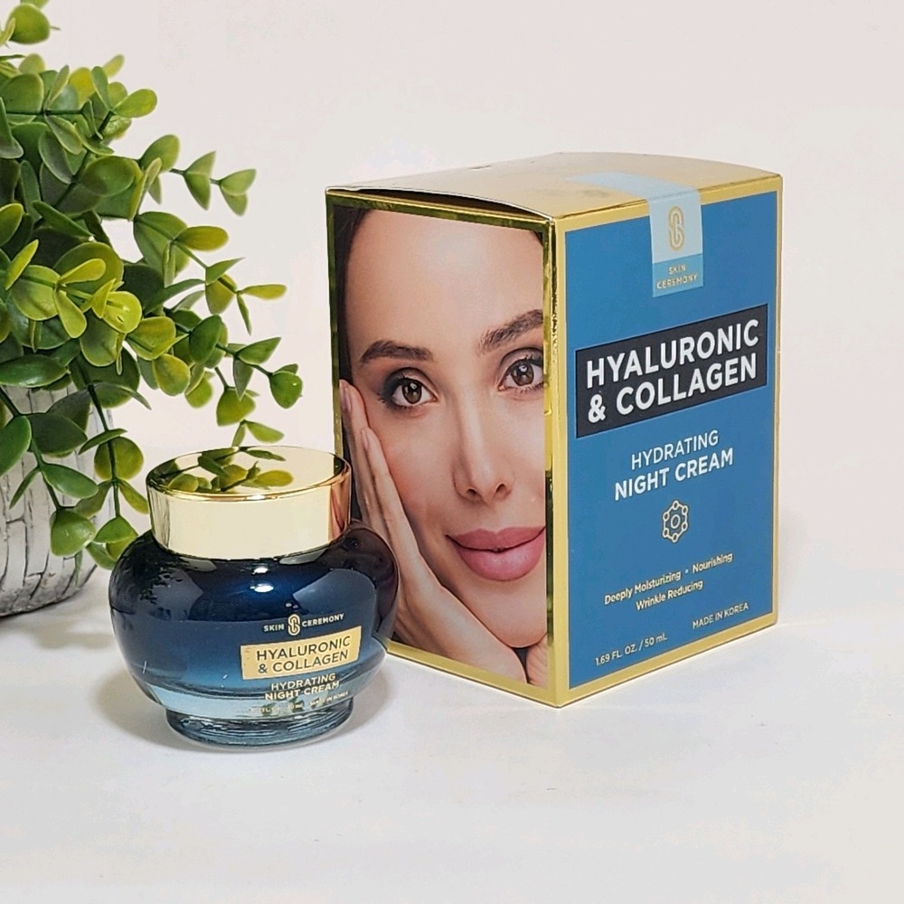 Skin Ceremony Hyaluronic Acid & Collagen Hydrating Night Cream Antiaging 1.69 oz